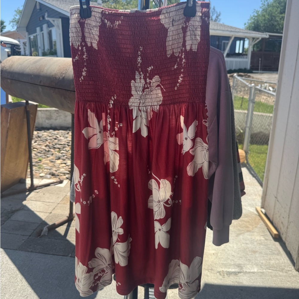 Floral Red Dress 👗